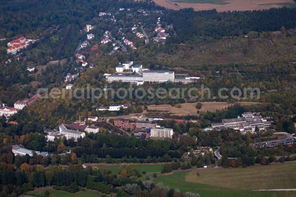 Aerial image Bad Mergentheim - Hospital grounds of the rehabilitation center in Bad Mergentheim in the state Baden-Wuerttemberg
