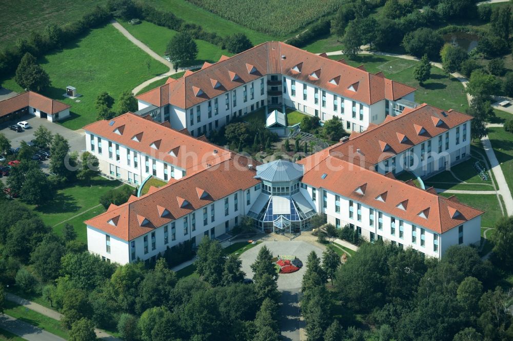 Aerial image Bad Schmiedeberg - Hospital grounds of the rehabilitation center in Bad Schmiedeberg in the state Saxony-Anhalt