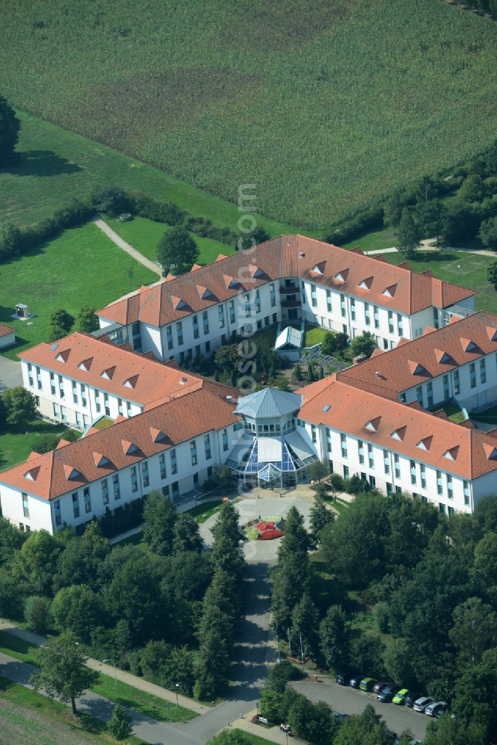 Aerial photograph Bad Schmiedeberg - Hospital grounds of the rehabilitation center in Bad Schmiedeberg in the state Saxony-Anhalt