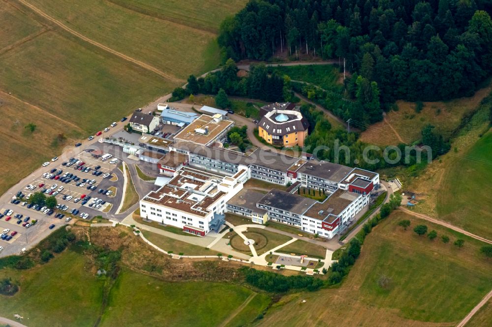 Elzach from above - Hospital grounds of the rehabilitation center BDH-Klinik Elzach in Elzach in the state Baden-Wuerttemberg, Germany