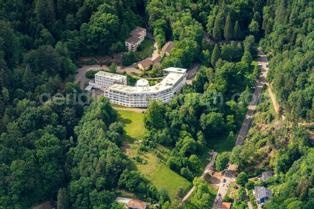 Waldkirch from above - Hospital grounds of the rehabilitation center DH-Klinik Waldkirch gGmbH in Waldkirch in the state Baden-Wuerttemberg, Germany