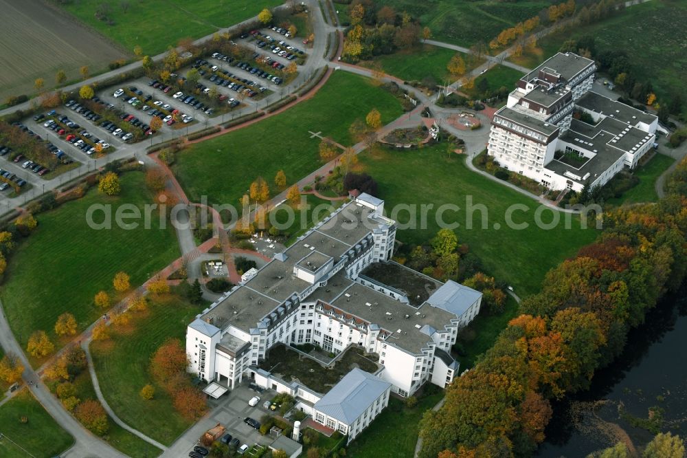 Flechtingen from the bird's eye view: Hospital grounds of the rehabilitation center in Flechtingen in the state Saxony-Anhalt, Germany