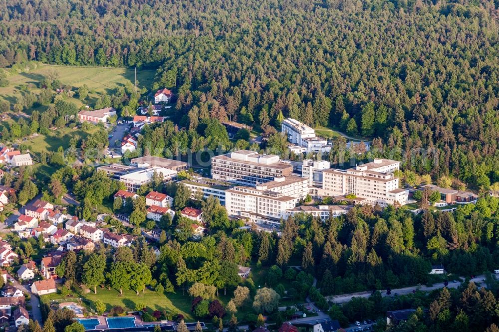 Aerial image Karlsbad - Hospital grounds of the rehabilitation center in Karlsbad in the state Baden-Wuerttemberg, Germany