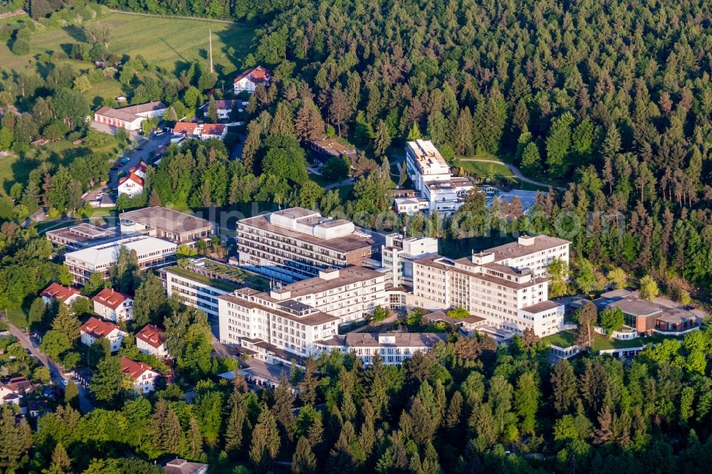 Aerial photograph Karlsbad - Hospital grounds of the rehabilitation center in Karlsbad in the state Baden-Wuerttemberg, Germany