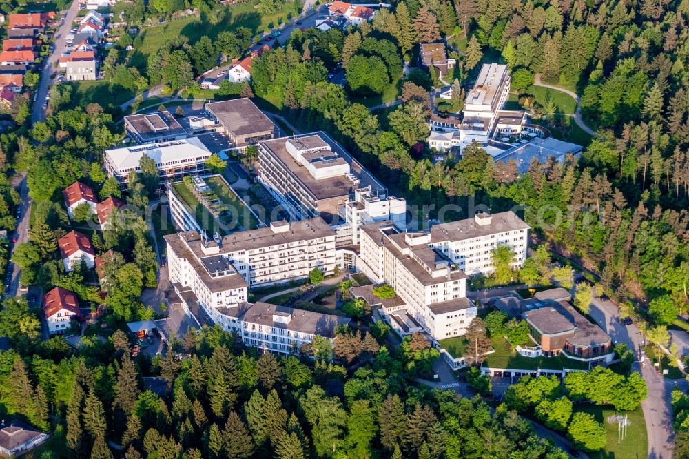 Karlsbad from above - Hospital grounds of the rehabilitation center in Karlsbad in the state Baden-Wuerttemberg, Germany