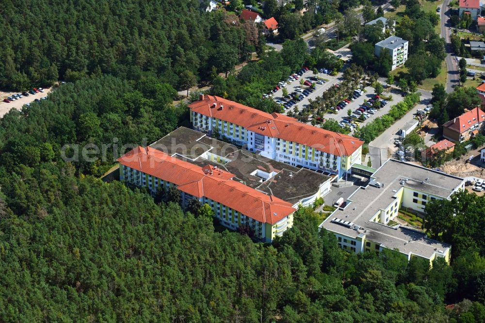 Aerial photograph Grünheide (Mark) - Hospital grounds of the rehabilitation center MEDIAN Klinik Gruenheide in Gruenheide (Mark) in the state of Brandenburg