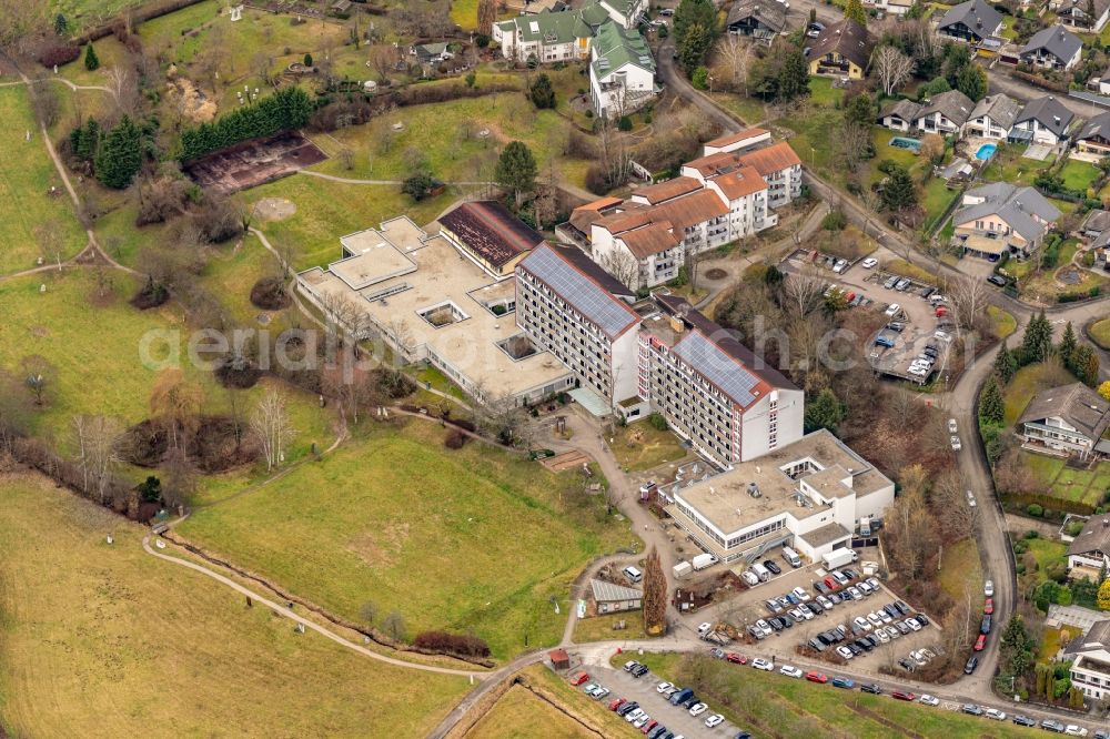 Aerial image Durbach - Hospital grounds of the rehabilitation center MEDICLIN Staufenburg Klinik in Durbach in the state Baden-Wuerttemberg, Germany