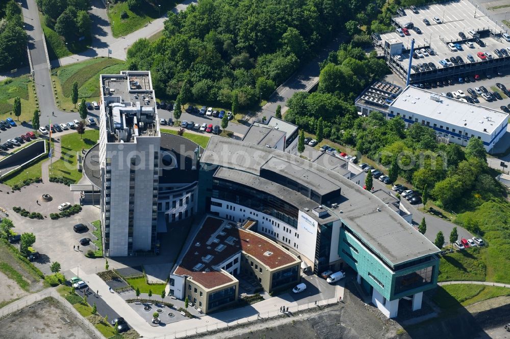 Aerial photograph Gelsenkirchen - Hospital grounds of the rehabilitation center medicos.AufSchalke Reha GmbH & Co. KG in Gelsenkirchen in the state North Rhine-Westphalia, Germany