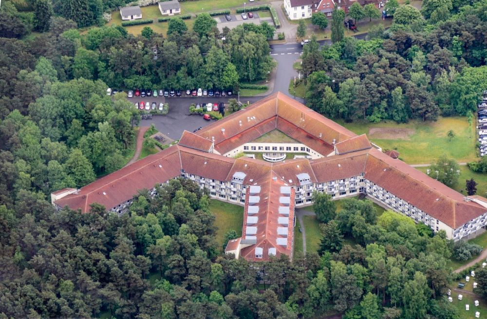 Prerow from the bird's eye view: Hospital grounds of the rehabilitation center in Prerow in the state Mecklenburg - Western Pomerania, Germany