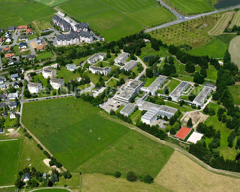 Aerial image Bad Steben - Hospital grounds of the rehabilitation center Reha-Zentrum Bad Steben - Klinik Auental on street Frankenwaldstrasse in Bad Steben in the state Bavaria, Germany