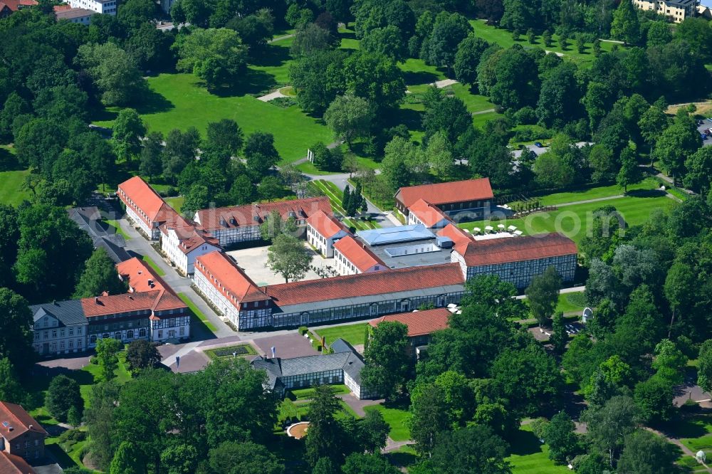 Aerial photograph Bad Driburg - Hospital grounds of the rehabilitation center Rehabilitationsklinik of BfA in Bad Driburg in the state North Rhine-Westphalia, Germany