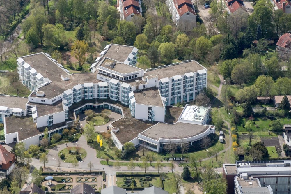 Aerial image Schönebeck (Elbe) - Hospital grounds of the rehabilitation center in Schoenebeck (Elbe) in the state Saxony-Anhalt