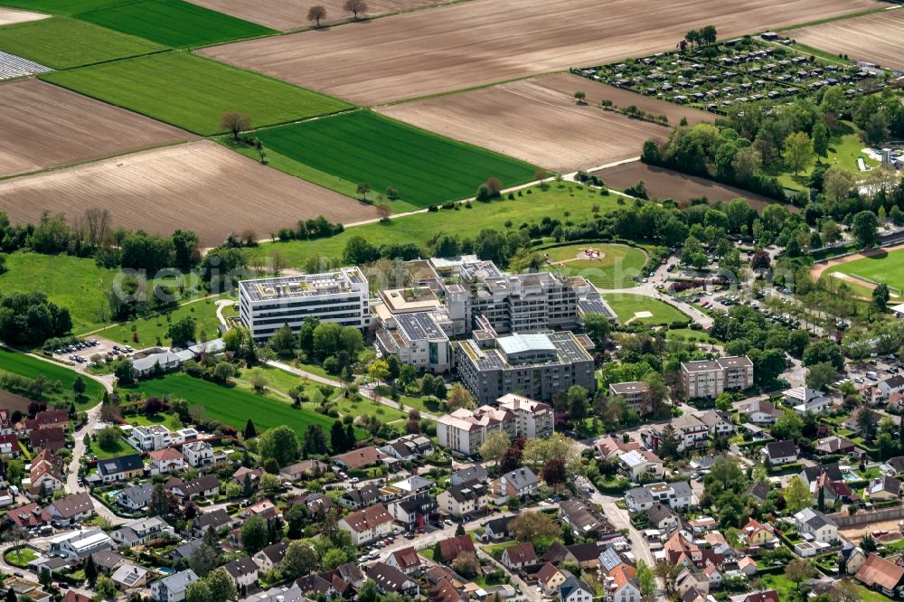 Aerial photograph Bad Krozingen - Clinic building and grounds of the hospital University Heart Center in Bad Krozingen in the state Baden-Wurttemberg, Germany