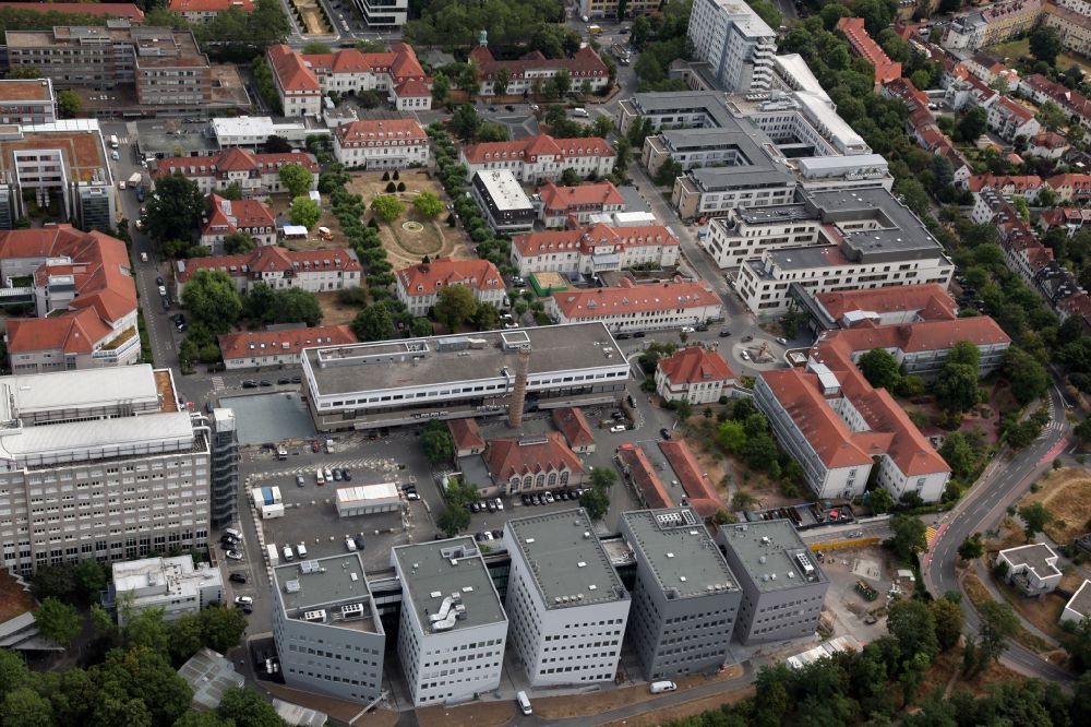 Aerial photograph Mainz - Hospital grounds of the University Medical Center of Johannes Gutenberg University Mainz in Mainz in Rhineland-Palatinate