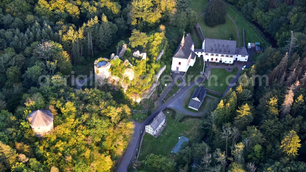 Asbach from above - Ehrenstein Monastery and Castle in Asbach in the state Rhineland-Palatinate, Germany