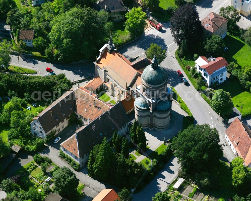 Sigmaringen from above - The monastery Hedingen and the Hedinger Church in Sigmaringen in Baden-Wuerttemberg