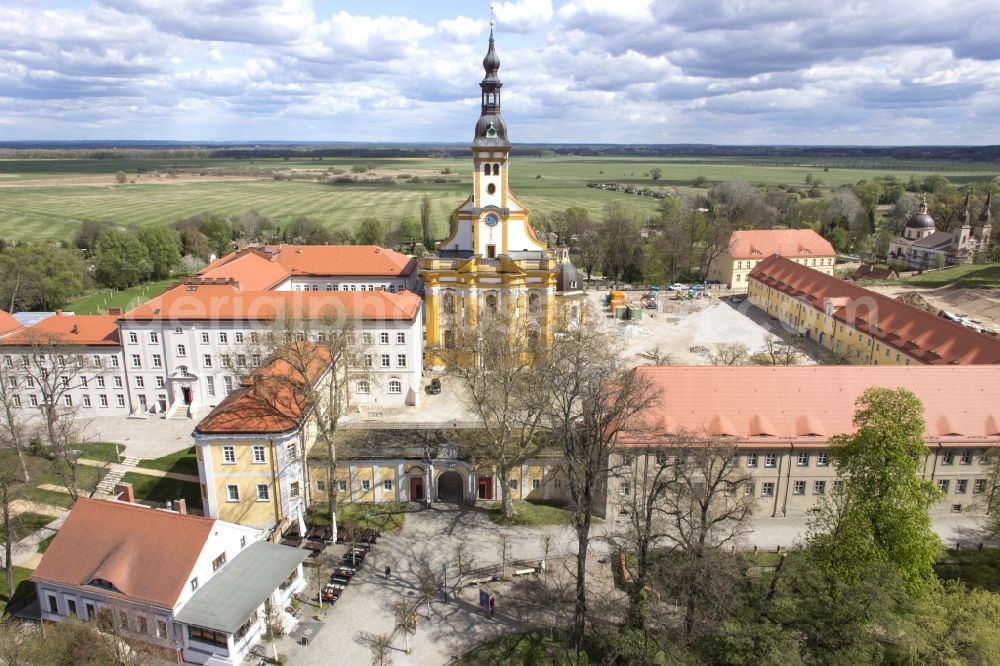 Neuzelle from the bird's eye view: View of the monastery in Neuzelle in the state Brandenburg. The church still serves the community of the village Neuzelle as parish church