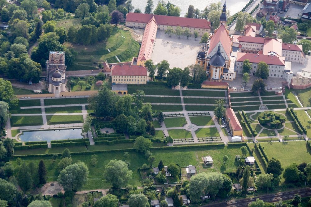 Neuzelle from the bird's eye view: View of the monastery in Neuzelle in the state Brandenburg. The church still serves the community of the village Neuzelle as parish church