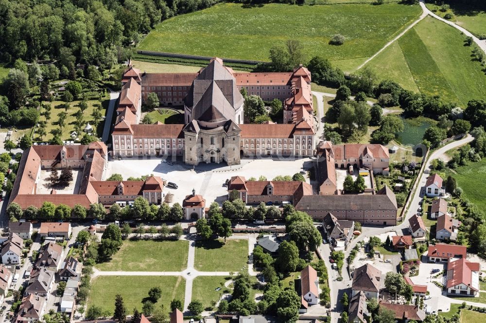 Ulm from above - The monastery Wiblingen in Ulm is a former Benedictine abbey in the state of Baden-Wuerttemberg