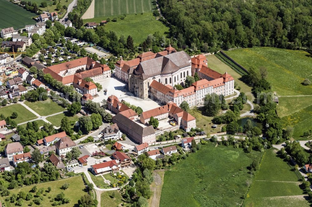 Aerial image Ulm - The monastery Wiblingen in Ulm is a former Benedictine abbey in the state of Baden-Wuerttemberg