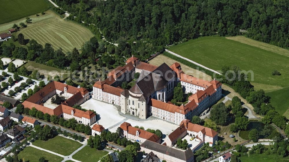 Ulm from the bird's eye view: The monastery Wiblingen in Ulm is a former Benedictine abbey in the state of Baden-Wuerttemberg