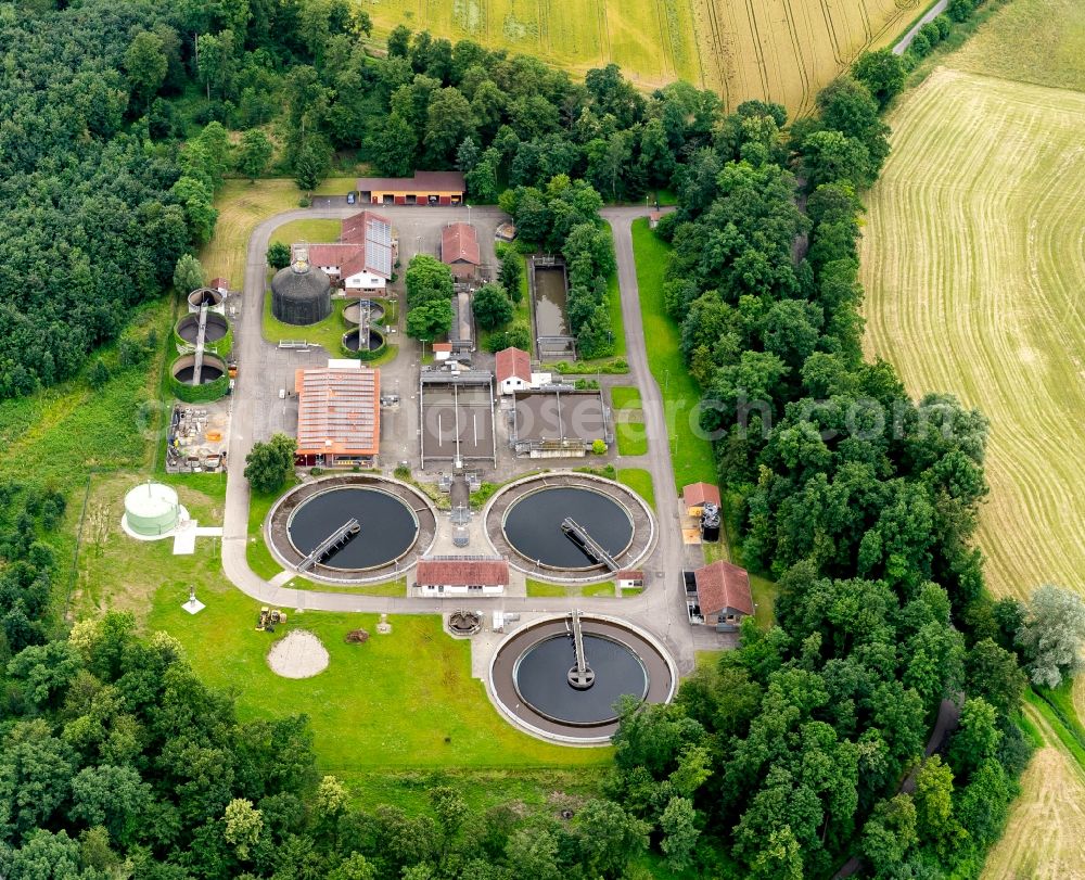 Kappel-Grafenhausen from the bird's eye view: Sewage works Basin and purification steps for waste water treatment in Kappel-Grafenhausen in the state Baden-Wuerttemberg