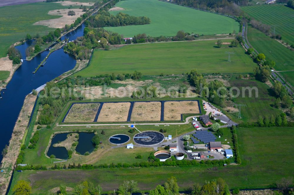 Aerial image Liebenwalde - Sewage works Basin and purification steps for waste water treatment Trink- and Abwasserzweckverband Liebenwalde in Liebenwalde in the state Brandenburg, Germany