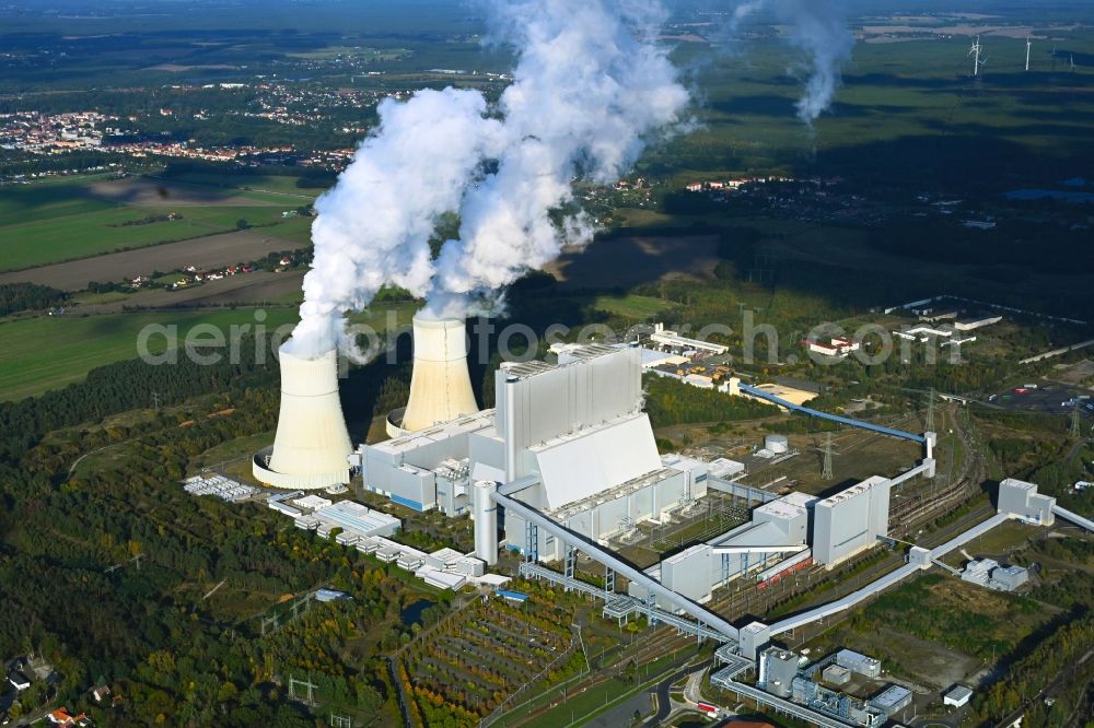 Aerial photograph Spremberg - Coal power plants of der LEAG Lausitz Energiekraftwerke the district Schwarze Pumpe in Spremberg in the state Brandenburg, Germany