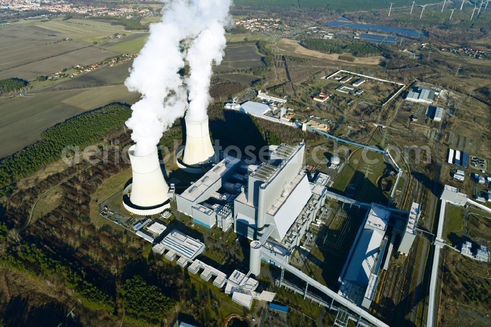 Aerial photograph Spremberg - Coal power plants of the district Schwarze Pumpe in Spremberg in the state Brandenburg, Germany