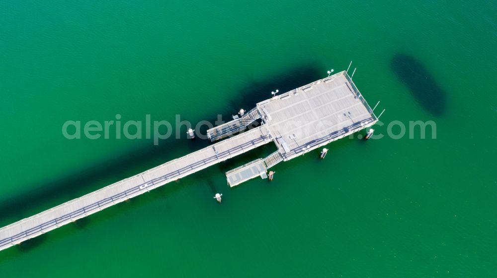 Aerial image Binz - Running surfaces and construction of the pier over the water surface . in Binz in the state Mecklenburg - Western Pomerania, Germany