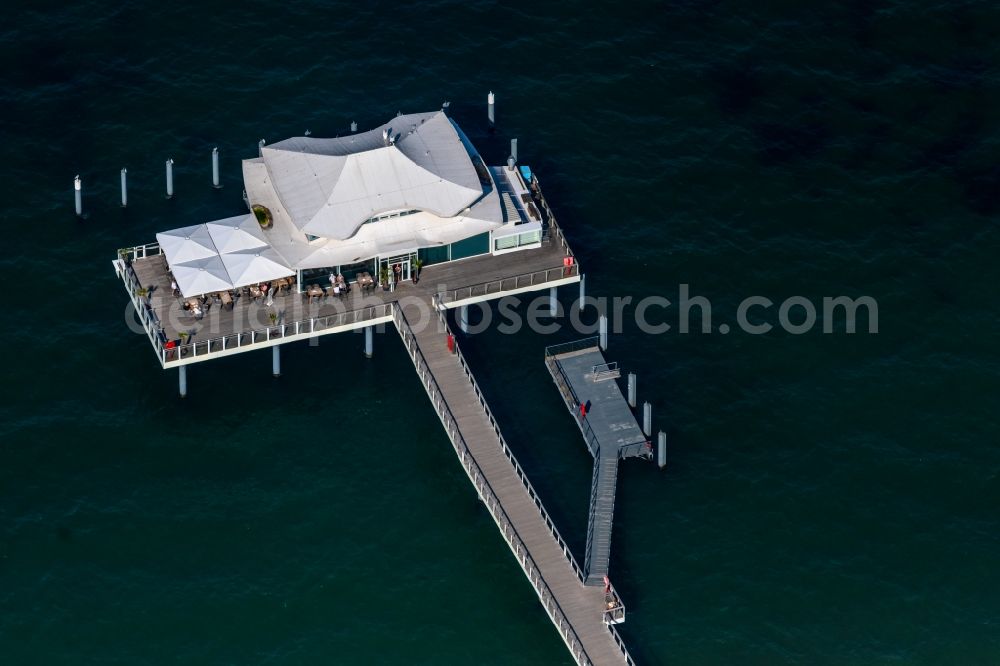 Aerial image Timmendorfer Strand - Running surfaces and construction of the pier over the water surface . in Timmendorfer Strand in the state Schleswig-Holstein, Germany