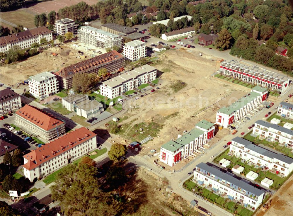Aerial photograph Köln - Construction site for the renovation and reconstruction of the building complex of the former military barracks in the district Junkersdorf in Cologne in the state North Rhine-Westphalia, Germany