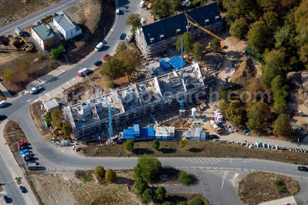 Aerial photograph Würzburg - Construction site for the renovation and reconstruction of the building complex of the former military barracks on Elisabeth-Scheuring-Strasse in the district Hubland in Wuerzburg in the state Bavaria, Germany