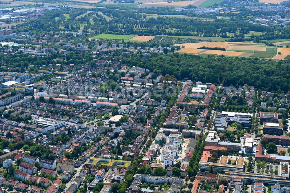 Aerial image Ludwigsburg - Construction site for the renovation and reconstruction of the building complex of the former military barracks zu einem Wohngebiet between Jaegerhofallee and Alt-Wuertemberg-Allee in Ludwigsburg in the state Baden-Wuerttemberg, Germany