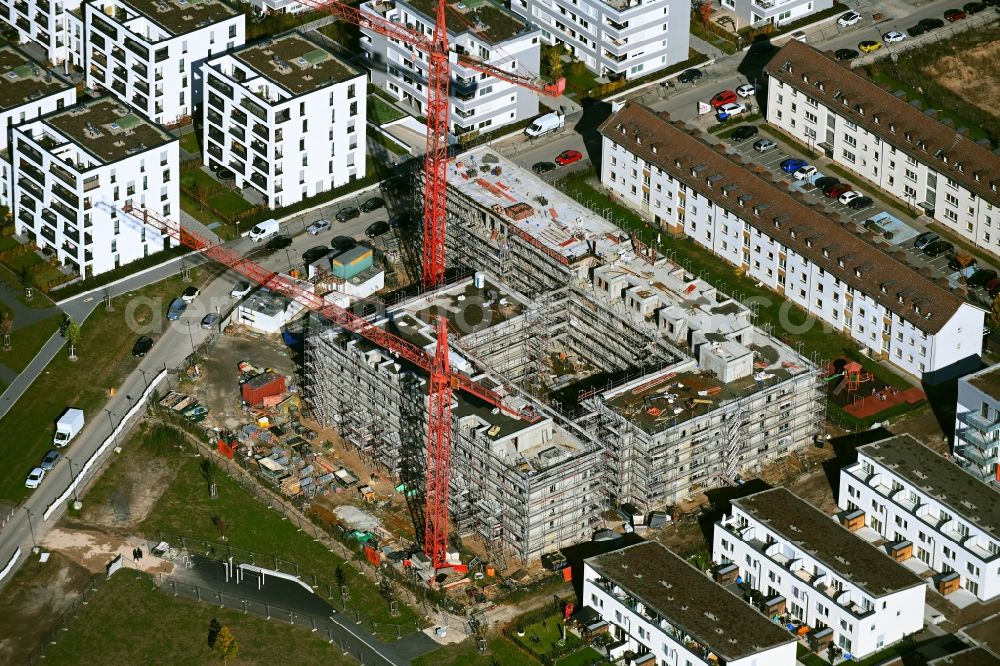 Mannheim from above - Conversion construction site on the site of the former SULLIVAN US barracks - new construction of a modern housing development of the NFC Balance on the Franklin-Mitte area - New Franklin City on George-Washington-Strasse in Mannheim in the state Baden-Wurttemberg, Germany