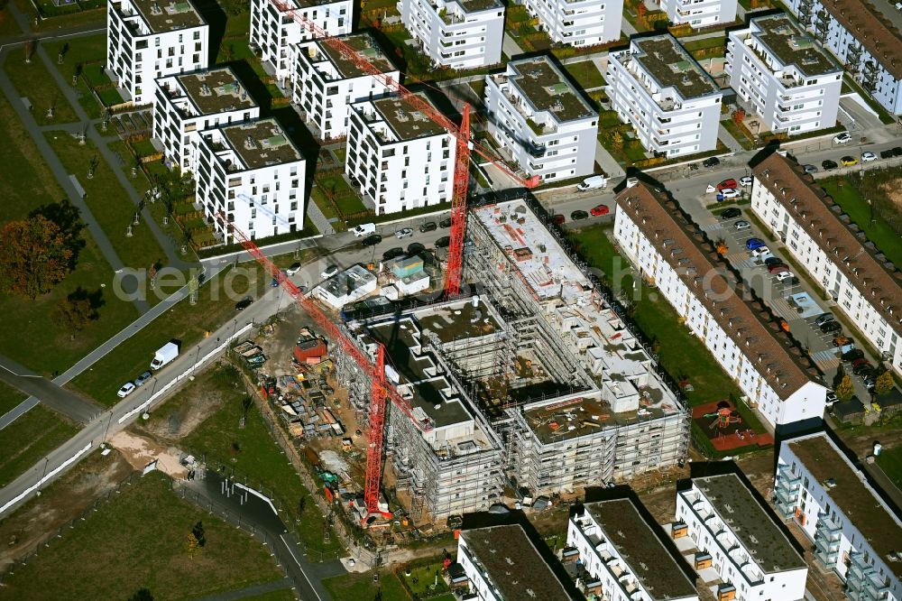 Aerial image Mannheim - Conversion construction site on the site of the former SULLIVAN US barracks - new construction of a modern housing development of the NFC Balance on the Franklin-Mitte area - New Franklin City on George-Washington-Strasse in Mannheim in the state Baden-Wurttemberg, Germany