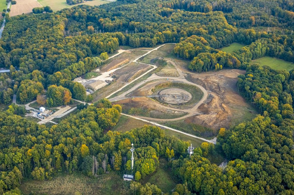 Aerial photograph Werl - Conversion surfaces on the renatured site of the former military training area in Werl at Ruhrgebiet in the state North Rhine-Westphalia, Germany