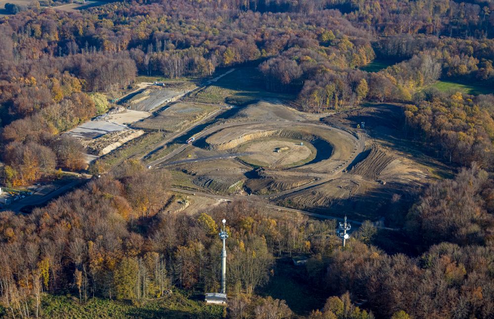 Aerial photograph Werl - Conversion surfaces on the renatured site of the former military training area in Werl at Ruhrgebiet in the state North Rhine-Westphalia, Germany