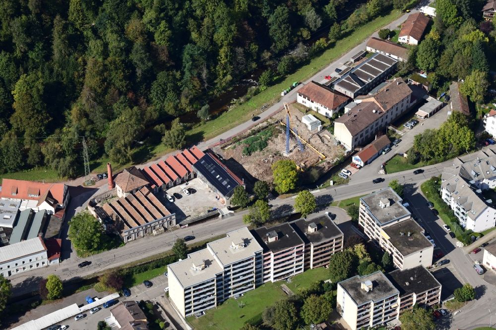 Aerial photograph Schopfheim - Conversion surfaces on the area of the former dye factory in Schopfheim in the state Baden-Wurttemberg, Germany