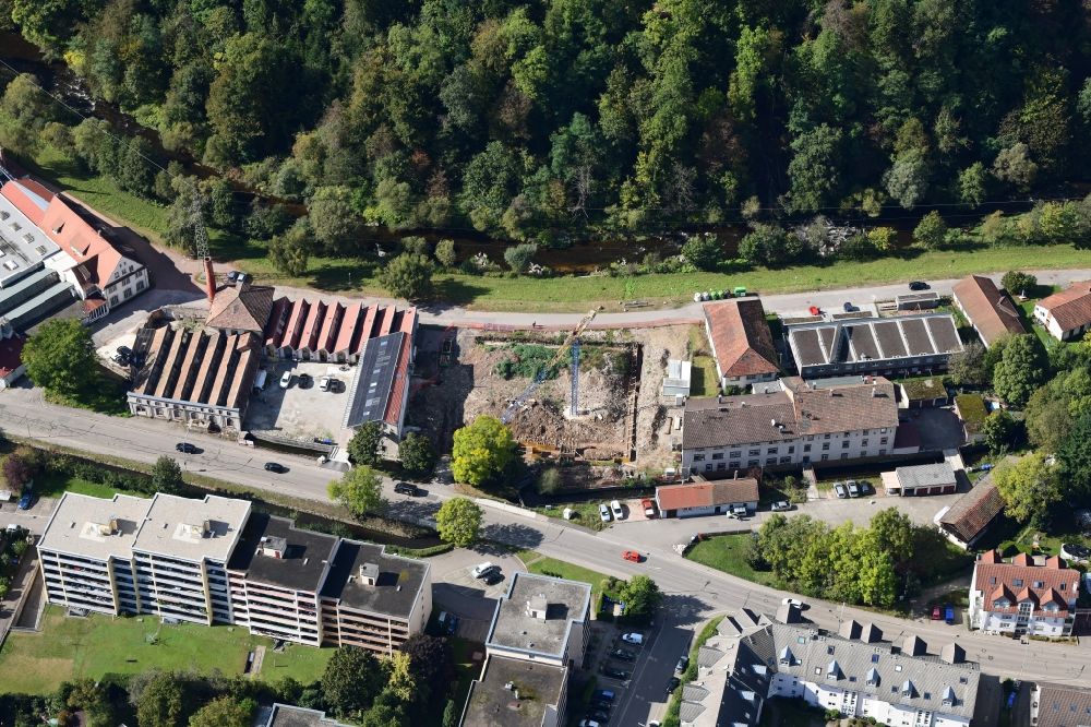 Schopfheim from above - Conversion surfaces on the area of the former dye factory in Schopfheim in the state Baden-Wurttemberg, Germany