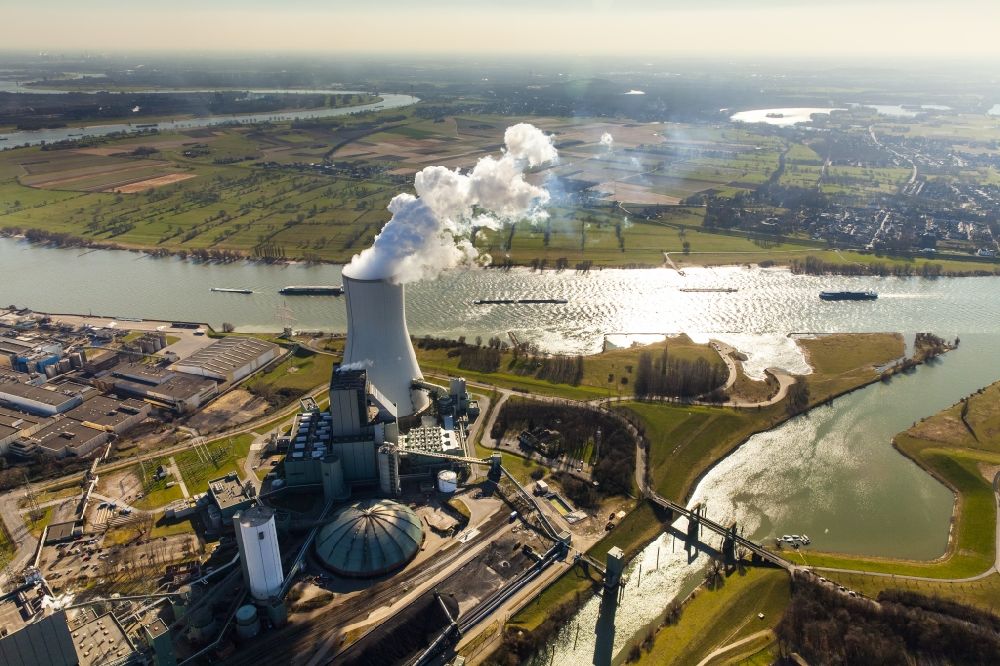 Aerial image Duisburg - View of the power station Duisburg Walsum in the state North Rhine-Westphalia