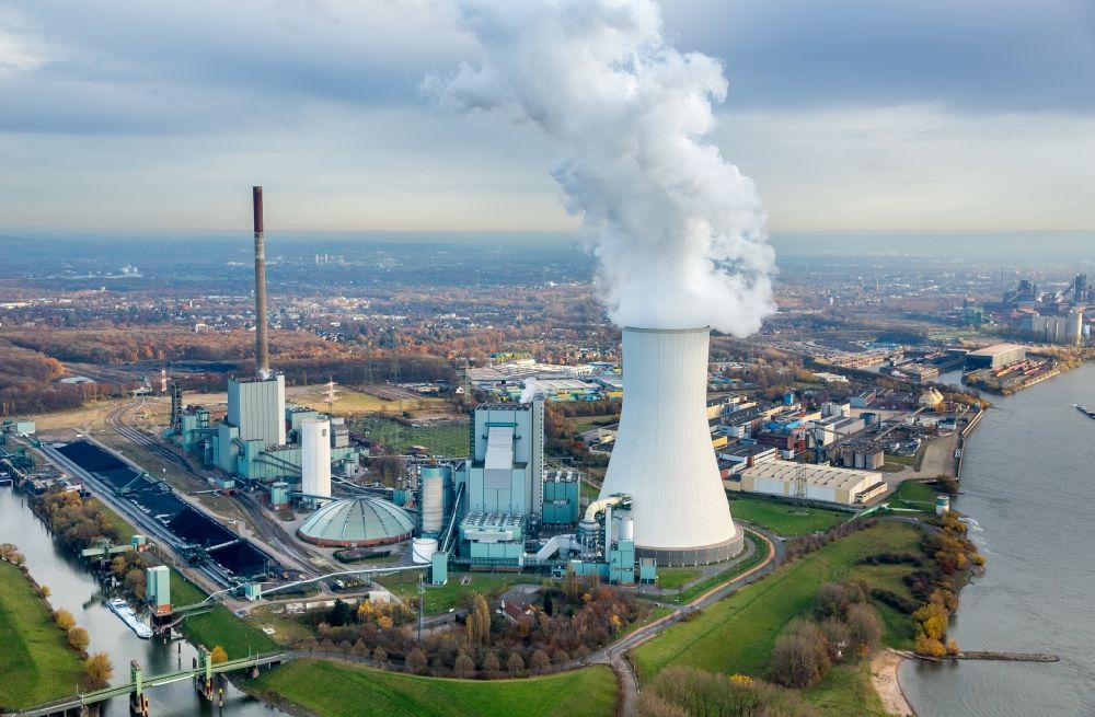 Aerial photograph Duisburg - View of the power station Duisburg Walsum in the state North Rhine-Westphalia