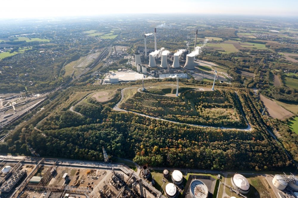 Aerial photograph Gelsenkirchen - View of the powerhouse Scholven in Gelsenkirchen in the state North Rhine-Westphalia