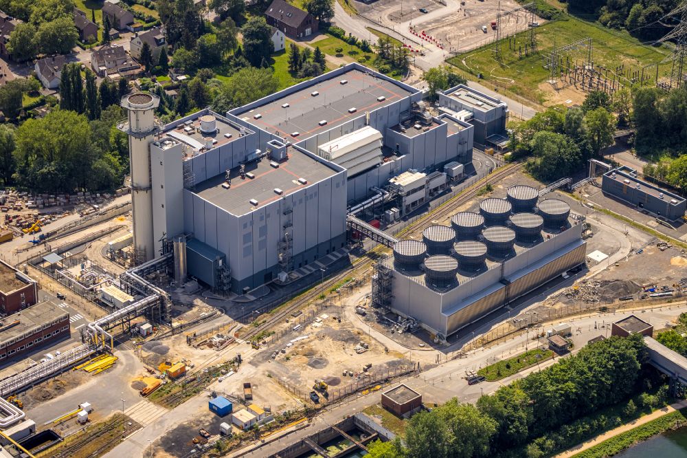 Herne from above - Power plants of a gas and steam power plant of STEAG GmbH in Herne in the federal state of North Rhine-Westphalia, Germany