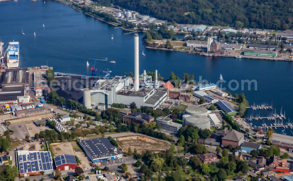 Aerial photograph Flensburg - Power plants of the cogeneration plant in Flensburg in the state Schleswig-Holstein, Germany