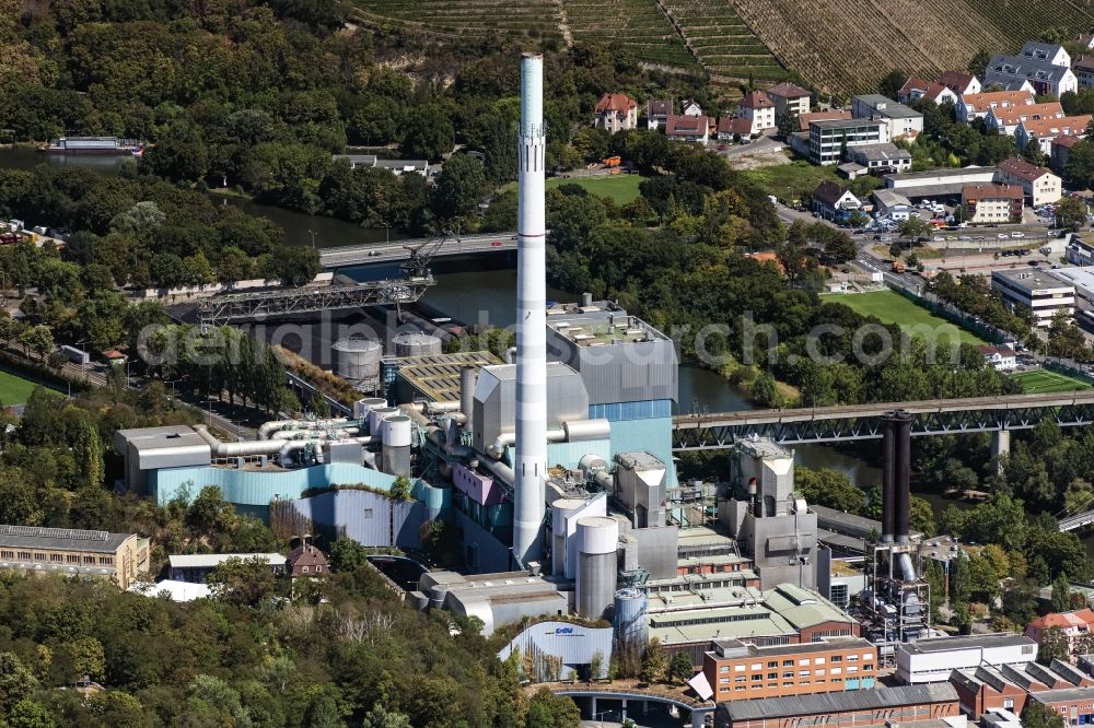 Stuttgart from the bird's eye view: Power plants and exhaust towers of Waste incineration plant station in the district Muenster in Stuttgart in the state Baden-Wurttemberg, Germany