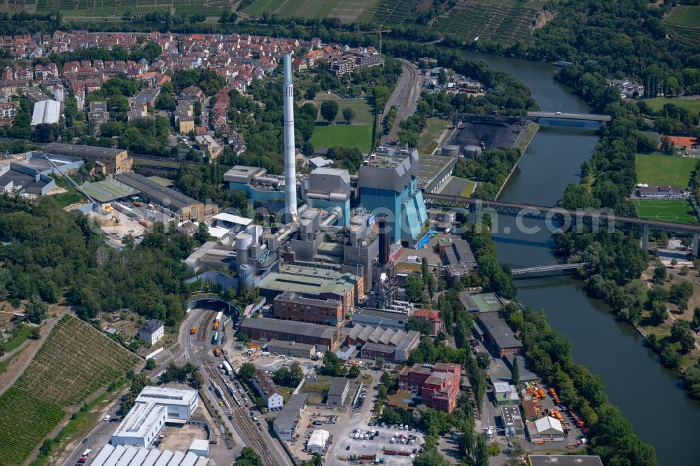 Aerial photograph Stuttgart - power plants and exhaust towers of Waste incineration plant station in the district Muenster in Stuttgart in the state Baden-Wurttemberg, Germany
