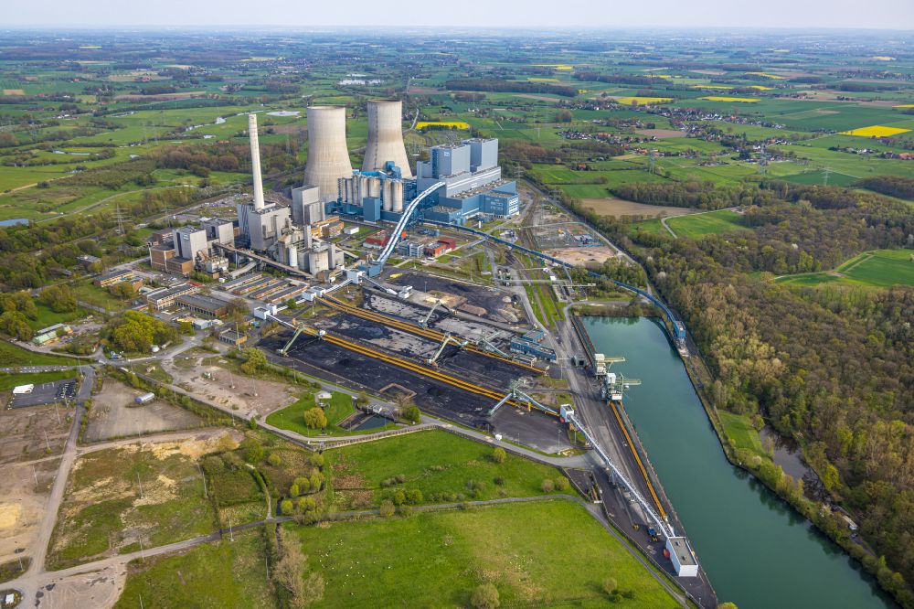Aerial photograph Schmehausen - Power plants of the coal thermal power station of RWE Power in Schmehausen in the state North Rhine-Westphalia, Germany