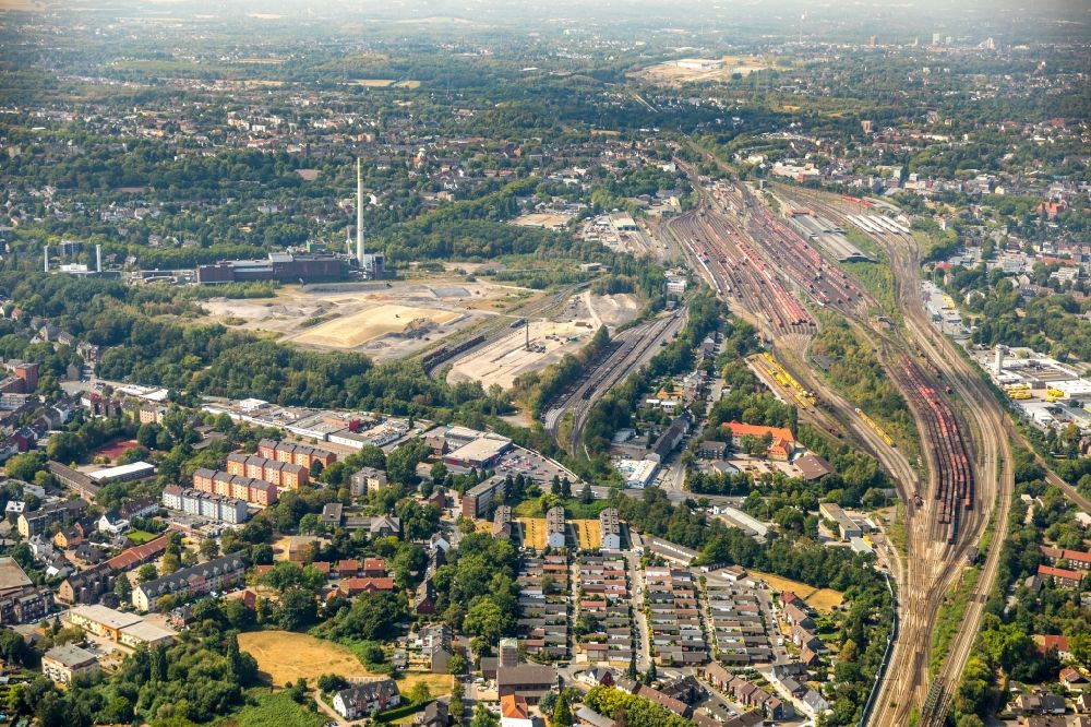 Aerial photograph Herne - Power plant of the coal thermal power station Shamrock on site of the former mining pit Shamrock in the Wanne-Eickel part of Herne in the state of North Rhine-Westphalia
