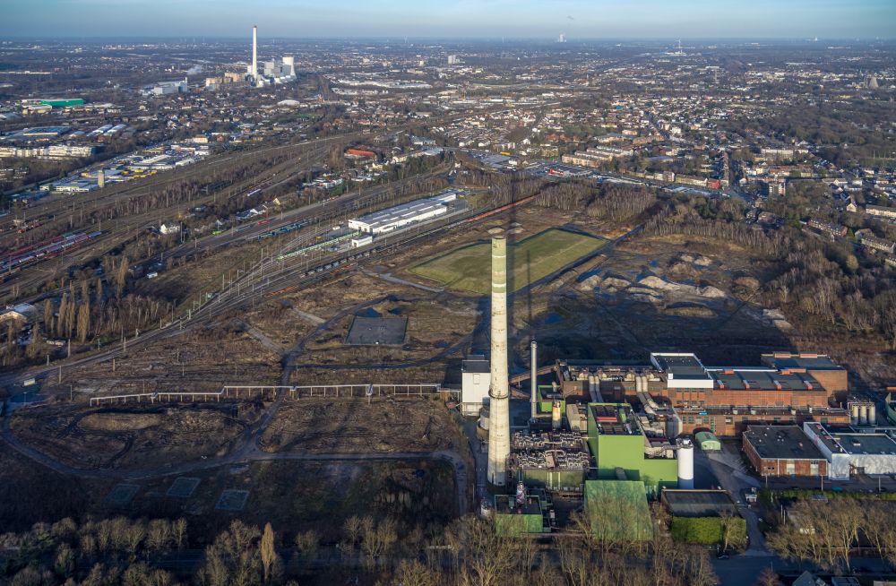 Aerial image Holsterhausen - Power plants of the coal-fired combined heat and power plant Shamrock in Holsterhausen in the Ruhr area in the state of North Rhine-Westphalia, Germany